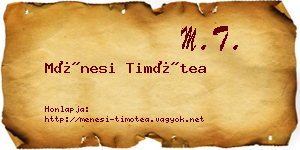 Ménesi Timótea névjegykártya